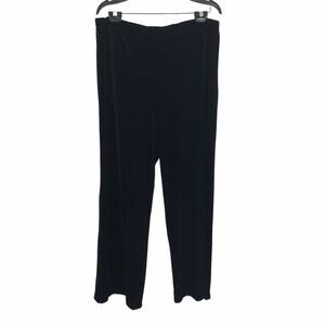 Evening Velvet Pants Straight Wide Leg Size Large Black Coldwater Creek